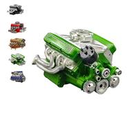 Cison V8 Engine Kit Gasoline,Gasoline Ohv V8 Small-Block Engine Model Kits,Small Block Engine Model Kit,Mini V8 Model Engine Kit (green)