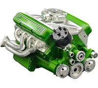 Cison V8 Engine Kit Gasoline, Gasoline V8 Small-Block Engine Model Kits, Build Your Own V8 Model Engines for Adult,Mini V8 Engine Kit Gas.(Green)