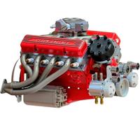 Cison V8 Engine Model Kit, Build Your Own Stem V8 Model Engine for Adults, 4-Stroke Engine Model Kit, Physical Experiment Model for Adults Mini V8 Engine Kits That Runs(Red)