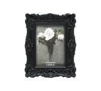 CISOO 2.5x3.5 Small Vintage Picture Frame Black Ornate Antique Style Picture Frame Wallet Size for Table and Wall Decor, Retro Floral Pattern, Home Decor, Photo Gallery, Art