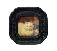 CISOO 3x3 Vintage Small Picture Frame, Antique Ornate Black Square Photo Frame for Table Top and Wall Display, Decorative Floral Design Retro Home Decor, Photo Gallery Art