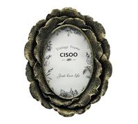 CISOO 4x6 Vintage Oval Picture Frame, Antique Black with Gold Ornate Flower Photo Frame, for Tabletop and Wall Display, Decorative Floral Retro Home Decor, Photo Gallery Art