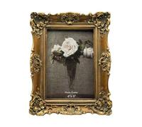 CISOO 4x6 Vintage Picture Frame, Antique Ornate Bronze Gold Photo Frame, for Table Top and Wall Display, Decorative Floral Design Retro Home Decor, Photo Gallery Art