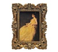 CISOO 4x6 Vintage Picture Frame Antique Ornate Bronze Gold Photo Frame, for Table Top and Wall Display, Decorative Floral Design Retro Home Decor, Photo Gallery Art