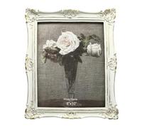 CISOO Vintage Picture Frame 8x10 Antique White with Gold Photo Frame for Tabletop and Wall Decor Decorative Floral Design Retro Home Decor Photo Gallery Art