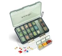 Cisrgo Pill Organizer 3 Times A Day, Weekly Pill Box Meets Three Times A Day Needs,Large Travel Medicine Organizer Case 3X 7 Day Vitamins Fish Oil and Supplements (Green)
