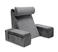 CISSIYOG Laptop Cushion Tray for Lap, Comfy Reading Pillow for Bed Adult with Storage Pocket, Soft Bed Rest Pillow for Sitting Up in Beds, Back Support Cushion for Gaming, Watching TV and Reading