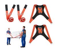 CISSIYOG Moving Straps, Lifting Strap for 2 Movers, Adjustable Shoulder and Arm Lifting and Moving System for Moving Furniture Appliances Mattresses Heavy Objects, 800 lbs Load Capacity (orange)
