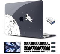 CISSOOK Case Compatible with MacBook Air 13.6 Inch 2022 2024 2025 Release Model A2681 M2 A3113 M3 A3240 M4 Astronaut, Clear Black Space Hard Shell with Keyboard Cover for MacBook Air 13.6", Astronaut