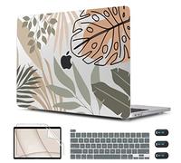 CISSOOK Compatible with MacBook Pro 13 inch Case M2 2025-2020 A2338 M1&M2 A2251 A2289, Plastic Hard Shell with Keyboard Cover &Screen Protector for MacBook Pro 13 Touch Bar, Tropical Leaf
