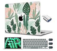CISSOOK for MacBook Air 15 inch M3 M2 Case 2025 2024 2023 Release A3241 A3114 A2941, Tropical Hard Shell Case with Keyboard Cover Skin USB Adapter for MacBook Air 15 M2 M3 M4, Tropical Palm Leaves