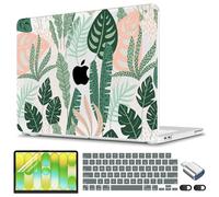 CISSOOK for MacBook Neo 13 inch Case 2026 A3404, All-in-One Set with Keyboard Cover, Screen Protector & USB Adapter, Ultra-Thin Hard Shell for Office & Travel, Tropical Palm Leaves