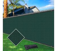 Cisvio 5ftx50ft Fence Privacy Screen Heavy Duty 170 GSM Windscreen & Dustproof Fabric Privacy Screen Covering Mesh Fencing for Outdoor Patio, Balcony, Pool Deck, Dark Green