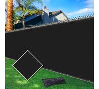 Cisvio 8'X25' Privacy Fence Screen Heavy Duty 170 GSM Windscreen & Dustproof Fabric Privacy Screen Covering Mesh Fencing for Outdoor Patio, Balcony, Pool Deck, Black