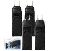 Cisyia 4 Pcs Metal Hook Elastic No Buckle Buckleless Belt, No Buckle Unisex Waist Strap Side Belt for Men Women Work Casual Business Travel Commuting