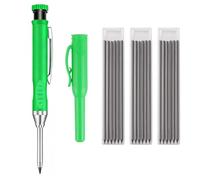 Cisyia 4 Pcs Set Work Pencils for Builders, Metall Carpenter Pencil with Carpenters Pencil Sharpener and Refills, Pica Construction Joinery Tools Pro Deep Hole Pencils for Deep Hole Marker