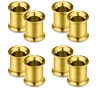 Cisyozi 0G Gold Gauges Tunnels Plugs Earrings for Ear 0 Gauge 316L Surgical Stainless Steel Hollow Tunnel Plug for Ear Double Flare Screw Gauges Size 8mm Piercing Stretching Kit Women Men 5/16 inch