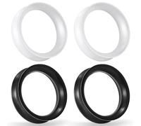 Cisyozi 10G-50mm Thin Silicone Gauges for Ear Flexible Double Flare Gauges Tunnels Expander Stretching Gauge Earlets Plugs Gauges Kit Earlets Retainer Same Sizes 3 Colors, 30 mm, Silicone, silicone