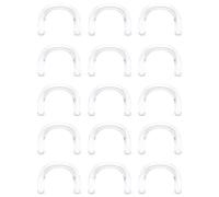 Cisyozi 14G Plastic Septum Retainer Stretching Kit 14 Gauge Silicone Acrylic Rubber U Shape Clear Septum Nose Ring Pincher Taper Piercing Jewelry Retainer Surgery Work Sport Women Men