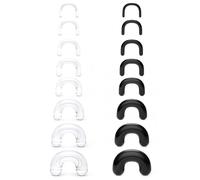 Cisyozi 16G 14G 12G 10G 8G 6G 4G 2G Plastic Clear Black Septum Retainer Stretching Kit Hypoallergenic U Shape Septum Rings Pincher Piercing Retainer for Surgery Work Sport, Plastic, plastic