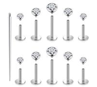 Cisyozi 18G Titanium Fat Back Nose Rings Studs Piercing Jewelry Threaded Lip Labret Medusa Ring Stud 18 Gauge Screw in on Cartilage Tragus Helix Conch Earring Piercing Jewelry Women Men 6mm 8mm 10mm