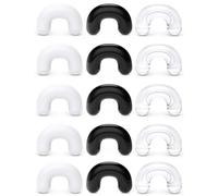 Cisyozi 2G Plastic Septum Retainer Stretching Kit 2 Gauge Silicone Acrylic Rubber U Shape Black White Clear Septum Nose Ring Pincher Taper Piercing Jewelry Retainer Surgery Work Sport Women Men