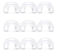 Cisyozi 2G Plastic Septum Retainer Stretching Kit 2 Gauge Silicone Acrylic Rubber U Shape Clear Septum Nose Ring Pincher Taper Piercing Jewelry Retainer Surgery Work Sport Women Men