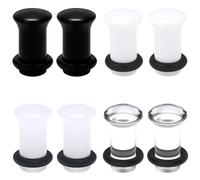 Cisyozi 4G Acrylic Ear Gauges Plugs Tunnels Earrings for Ear Stretching Kit Single Flare Plastic Clear Black Plugs Gauges Tunnels 4 Gauge Gauges Stretcher Stretch Gage Gauging Kit Women Men 5mm