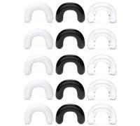 Cisyozi 6G Plastic Septum Retainer Stretching Kit 6 Gauge Silicone Acrylic Rubber U Shape Black White Clear Septum Nose Ring Pincher Taper Piercing Jewelry Retainer Surgery Work Sport Women Men