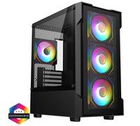CiT Bolt Black Micro-ATX Gaming Case with 4 x 120mm ARGB Infinity Fans + 30pc Tint Tempered Glass CiT Bolt Black Micro-ATX Gaming Case with 4 x 120mm ARGB Infinity Fans + 30pc Tint Tempered Glass