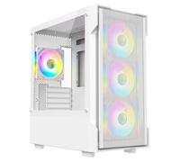 CiT Bolt Gaming PC Case, Micro ATX PC Case with 4 ARGB Fans, Mesh, White | High airflow mesh computer case with 4 ARGB infinity fans, tinted tempered glass and 360mm liquid cooling radiator support