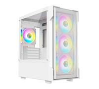 CIT Bolt White Mesh MicroATX PC Case with 4x ARGB Fans
