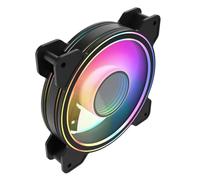 CiT Celsius PC Case Dual-Ring Cooling Fan 120mm Black With 21 integrated LEDs, Infinity Center, PC PWM Silent Fan With 800-1500 RPM & ARGB 5V 3pin Aura Sync
