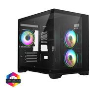 CiT Concept Black MATX Gaming Cube Case w/ 3 x CiT Celsius Dual-Ring Infinity Fans