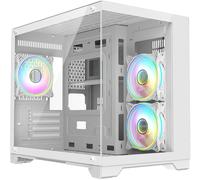 CiT Concept Micro ATX Gaming Cube with TG Front+Side Panels with 3x CiT Tornado Fans - White CiT Concept Micro ATX Gaming Cube with TG Front+Side Panels with 3x CiT Tornado Fans - White