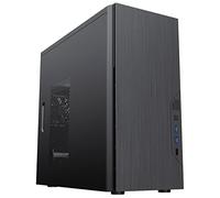CiT Course Micro-ATX PC Case With Brushed Aluminium Front and 1 x 8cm Black Rear Fan Included - Black