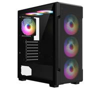 CiT Crossfire Mesh Black ATX Gaming Case with Mesh Front and Tempered Glass Side Panel with 6 x ARGB Fans and 6-Port MB Sync Hub