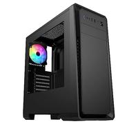 CiT Dark Soul ATX Gaming PC Case - Midi Tower Gaming Chassis with Mesh Front Panel - Tempered Glass Side Window - 120mm ARGB Rear Fan - USB 3.0, 2x USB 2.0, AIO Water Cooling Ready | Black