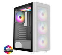 CiT Delta ATX ARGB Mesh Tempered Glass Gaming Case - White