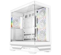 CiT Destiny Mid-Tower ATX Gaming PC Case - Panoramic Tempered Glass - 4x Infinity ARGB Fans and 6-Port ARGB Fan Hub included - AIO Support - USB Type-C, USB 3.0 - HD Audio/Mic | White