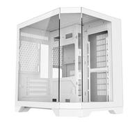 CiT DS240 White Dual Chamber Panoramic Three-Sided Tempered Glass Micro-ATX PC Computer Case With 3 x 120mm CiT Pro Storm 120mm Infinity ARGB PWM Fans Bundled & 6-Port PWM Fan Hub Included