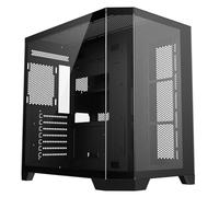 CiT DS360 Black Dual Chamber Panoramic Three-Sided Tempered Glass ATX PC Computer Case With 6-Port PWM Fan Hub Included