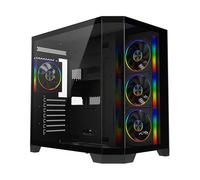 CiT DS360 Tempered Glass Mid-Tower ATX Gaming PC Case with 4 x CiT Saturn Fans - Black