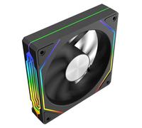 CiT Eclipse PC Case Cooling Fan 120mm Black with Aluminium Medallion Center, Two-Sided Infinity Mirror, PC PWM Silent Fan With 800-1600 RPM & ARGB 5V 3pin Aura Sync