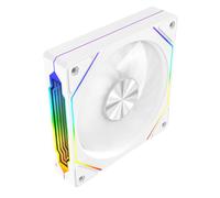 CiT Eclipse PC Case Cooling Fan 120mm White With Aluminium Medallion Center, Two-Sided Infinity Mirror, PC PWM Silent Fan With 800-1600 RPM & ARGB 5V 3pin Aura Sync