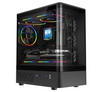 CIT F3 Micro ATX Gaming PC Case mATX Glass Panel 3x 120MM ARGB LED Fans Black