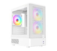 CiT F3 (2025) White Micro-ATX Mesh Front ARGB Gaming PC Case with Tempered Glass Side Panel - CIT-F3-WHT-ARGB