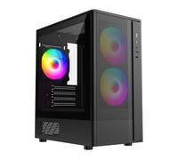 CiT F3M Black Mesh MicroATX PC Case with 3x ARGB Fans