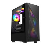 CIT Falcon Black Mid Tower Tempered Glass PC Gaming Case