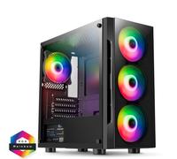 CiT Flash Gaming Matx Case 4x ARGB Fans Tempered Glass Front and Side Panels EPE